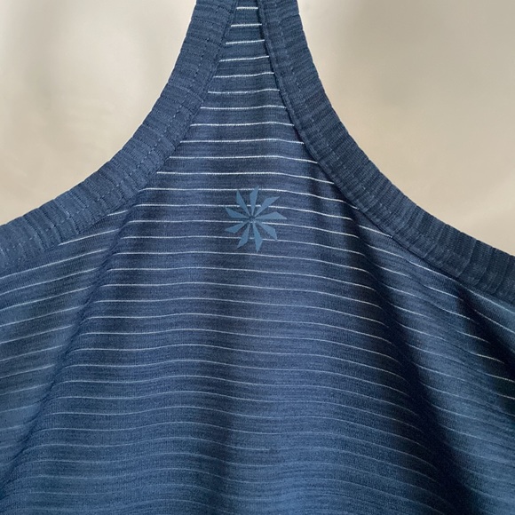 Athleta Womens Racerback ank Top Semi-sheer Detail Shirt Blue Medium - Picture 11 of 12